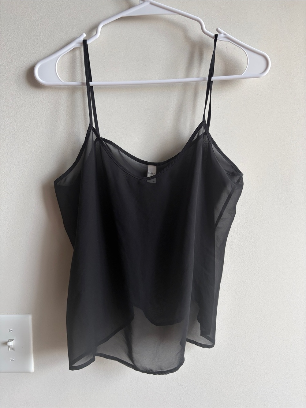 American Apparel Black Sheer Camisole with Spaghetti Straps